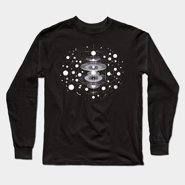 Scientific Illustration of the Multiverse Long Sleeve T-Shirt by Dead Galaxy